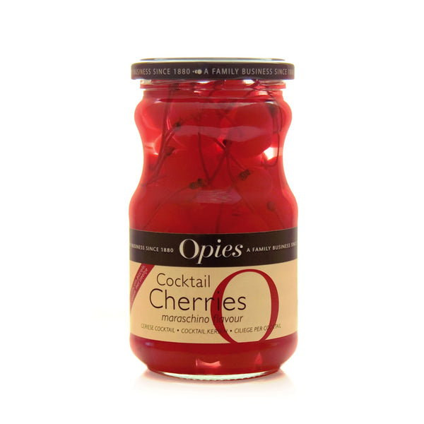 Opies Cocktail Cherries with stem, 500 g