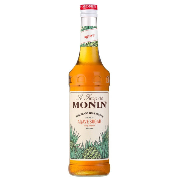 Agave syrup from Monin on a white background
