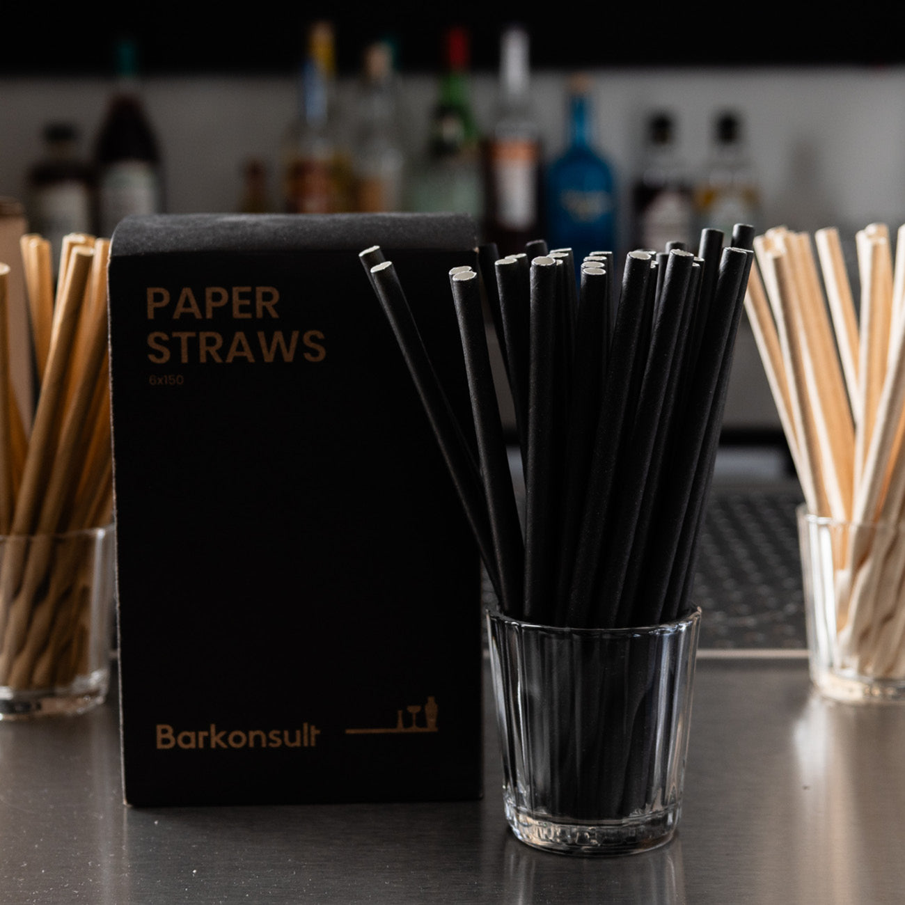 Barkonsult Paper Straw Black Ø 6 x 200 mm, 250 pcs