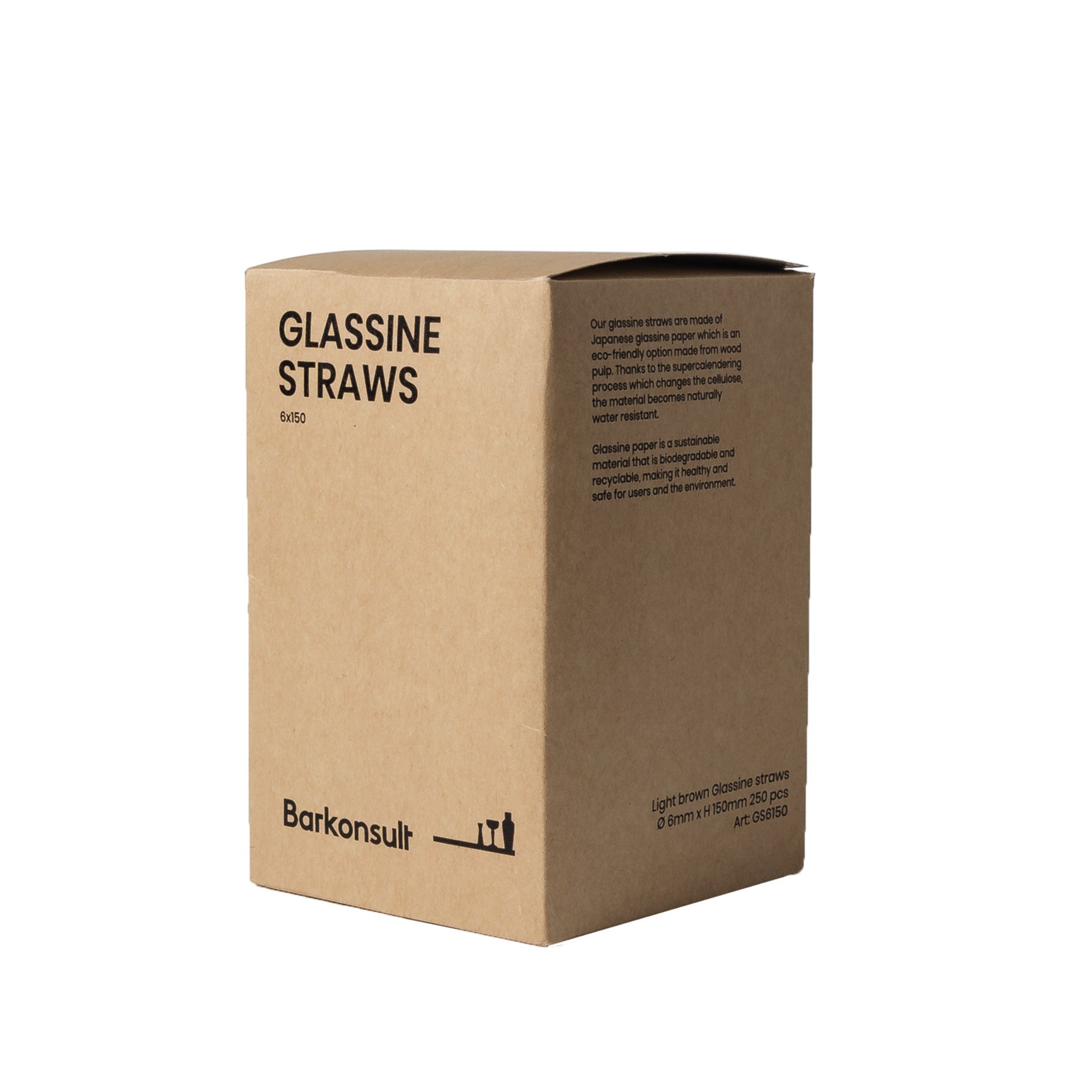 Barkonsult Glassine Straw Ø 6 x 150 mm, 250 pcs
