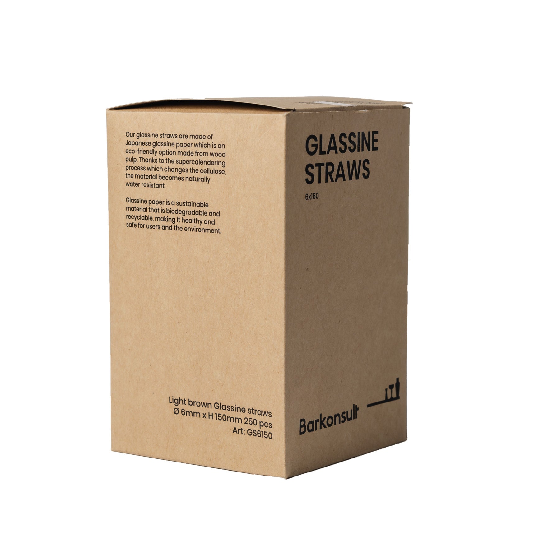Barkonsult Glassine Straw Ø 8 x 150 mm, 250 pcs