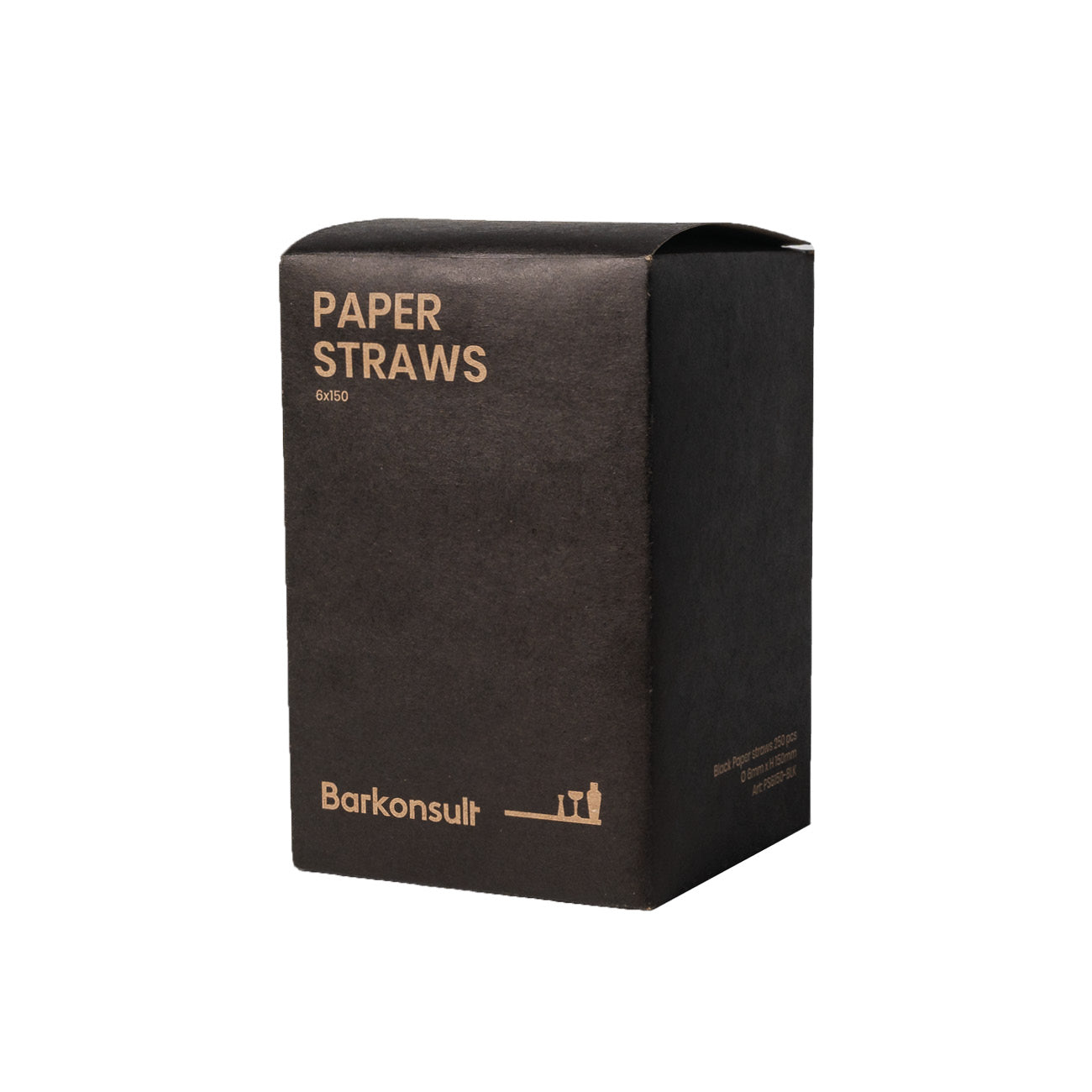 Barkonsult Paper Straw Black Ø 6 x 150 mm, 250 pcs