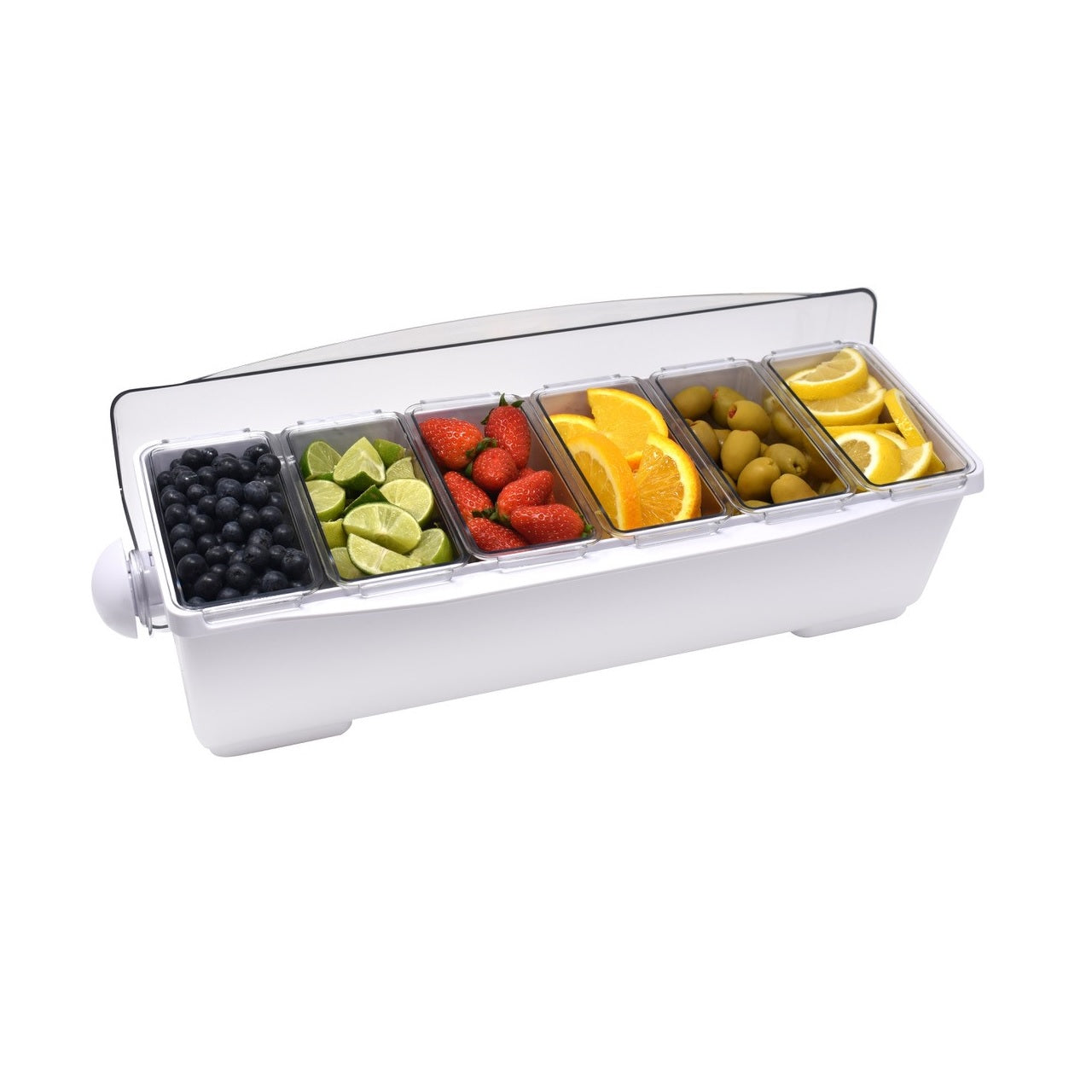 Premium Condiment Holder White w 6 inserts