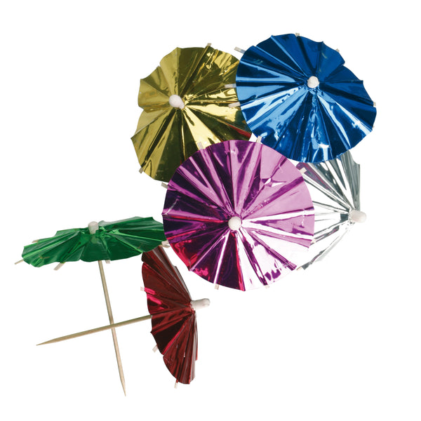Foil Umbrellas Mixed Colours Ø 80 mm