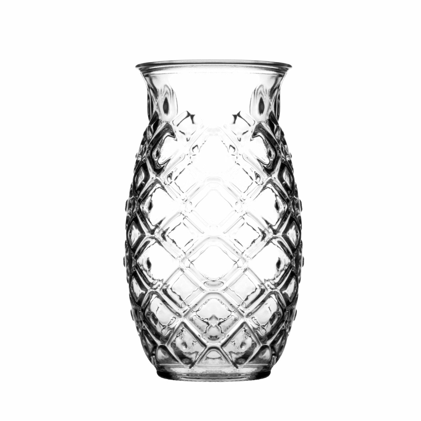 Tiki Pineapple glass on a white background
