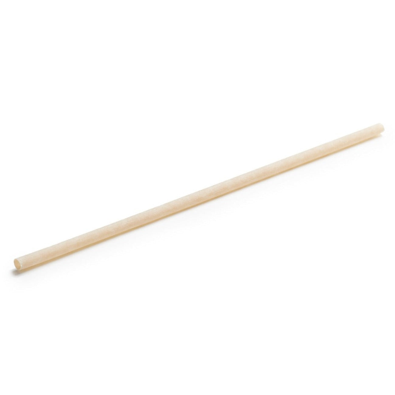 A single bamboo drinking straw against a white background.