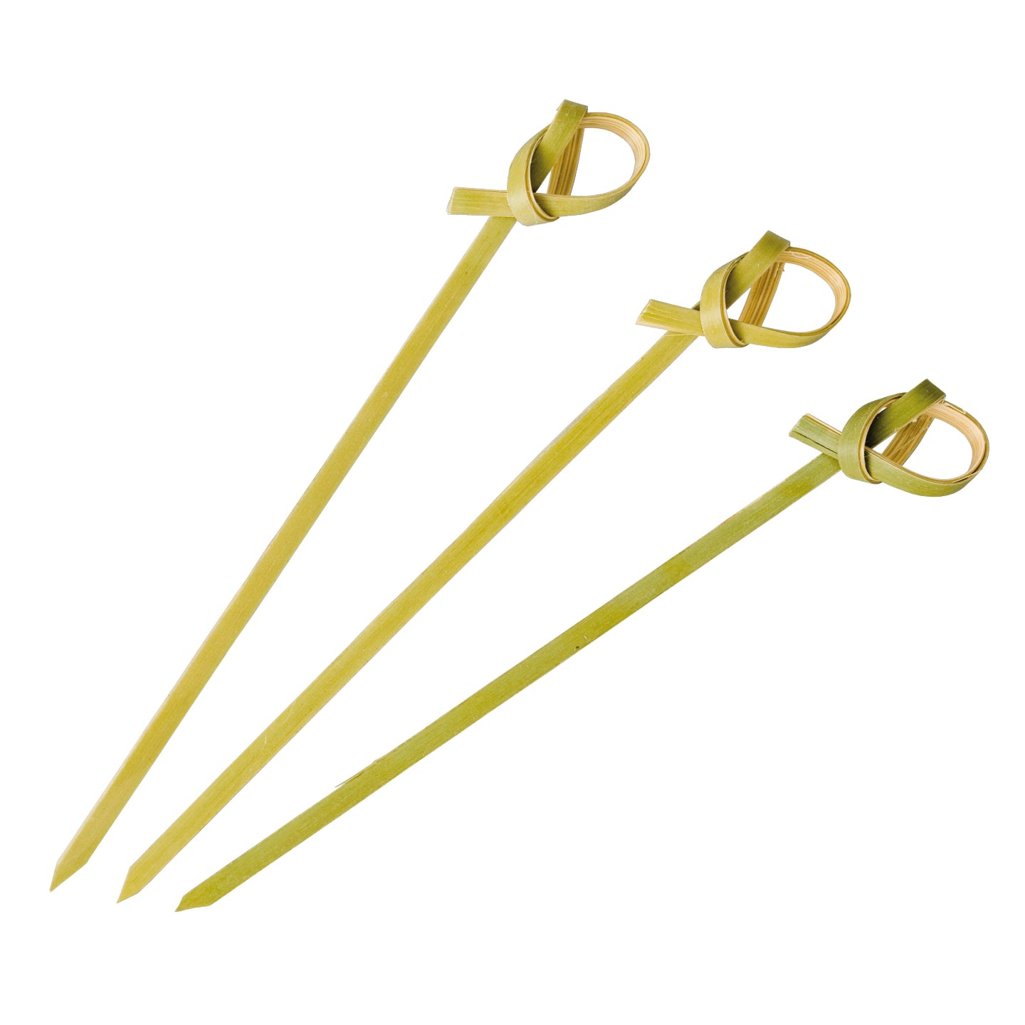 A set of cocktail picks made of bamboo.